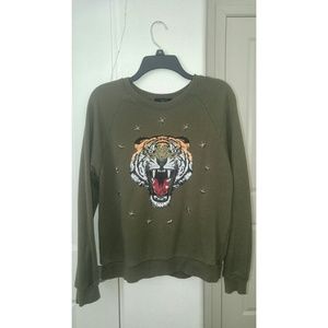 Forever 21 Tiger Crew Neck Sweater
